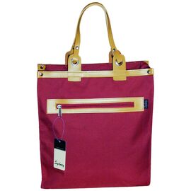 Einkaufstasche Shopping Bags Tasche Freizeittasche Sydney Polyester Weinrot / Beige 36x34x13 cm 0,430 Kg