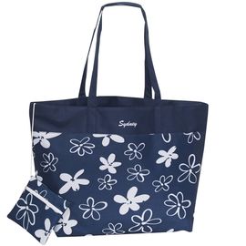 Badetasche Strandtasche Sydney Tasche Motiv Blumendruck Marineblau Polyester 43/60x70 x16 cm 0,470 Kg