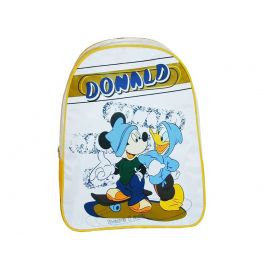 Kinderrucksack Kindergarten - Rucksack "Motiv Mickey & Donald" | Disney | weiss/sonnengelb | 27x31x11 cm