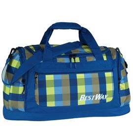 Sporttasche Tasche BestWay Karomuster Polyester royalblau/lime 54x30x25 cm